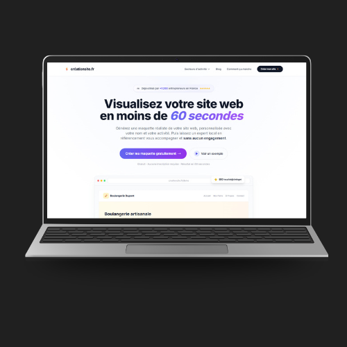 Capture d'écran Créationsite.fr
