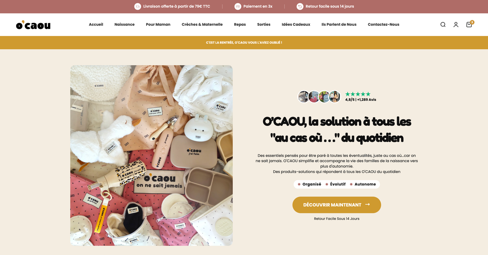Capture d'écran de la boutique Ocaou