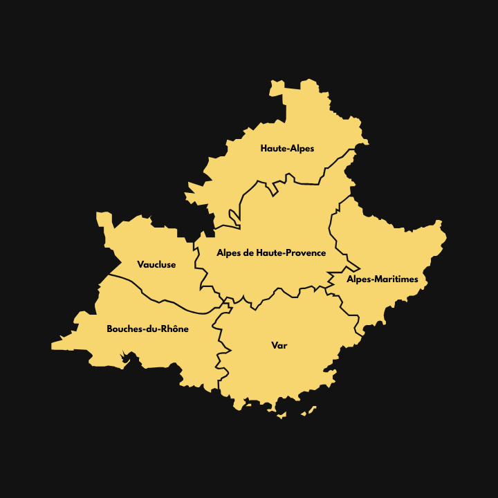 Carte Région Sud PACA